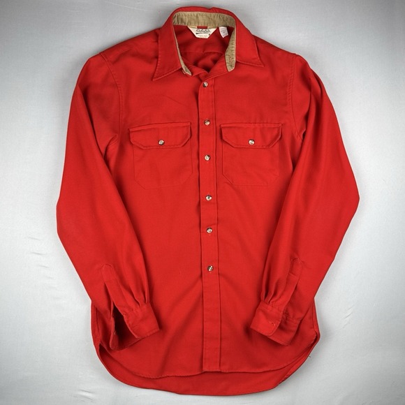 Cabela's Other - Vintage 80s Cabelas Button Up Hunting Shirt Medium Red USA Made